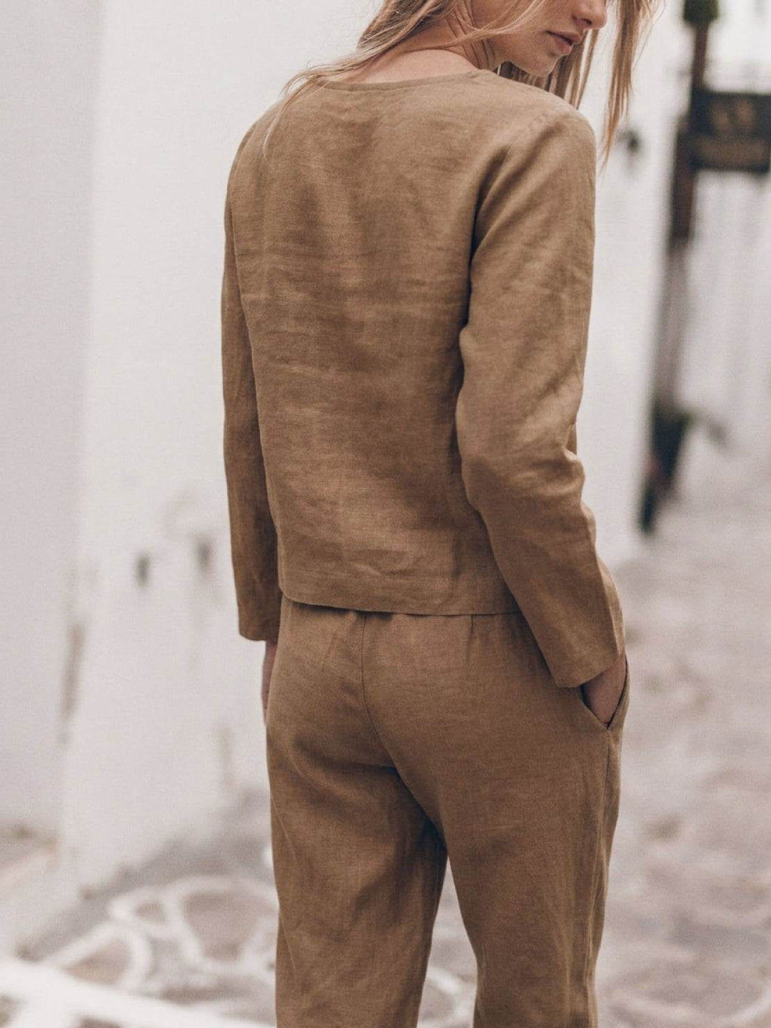 Cotton-Linen Monochrome Capsule khaki image 5 