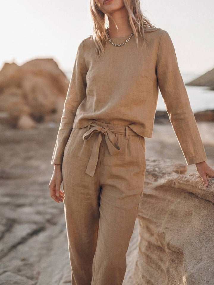 Cotton-Linen Monochrome Capsule khaki image 6 
