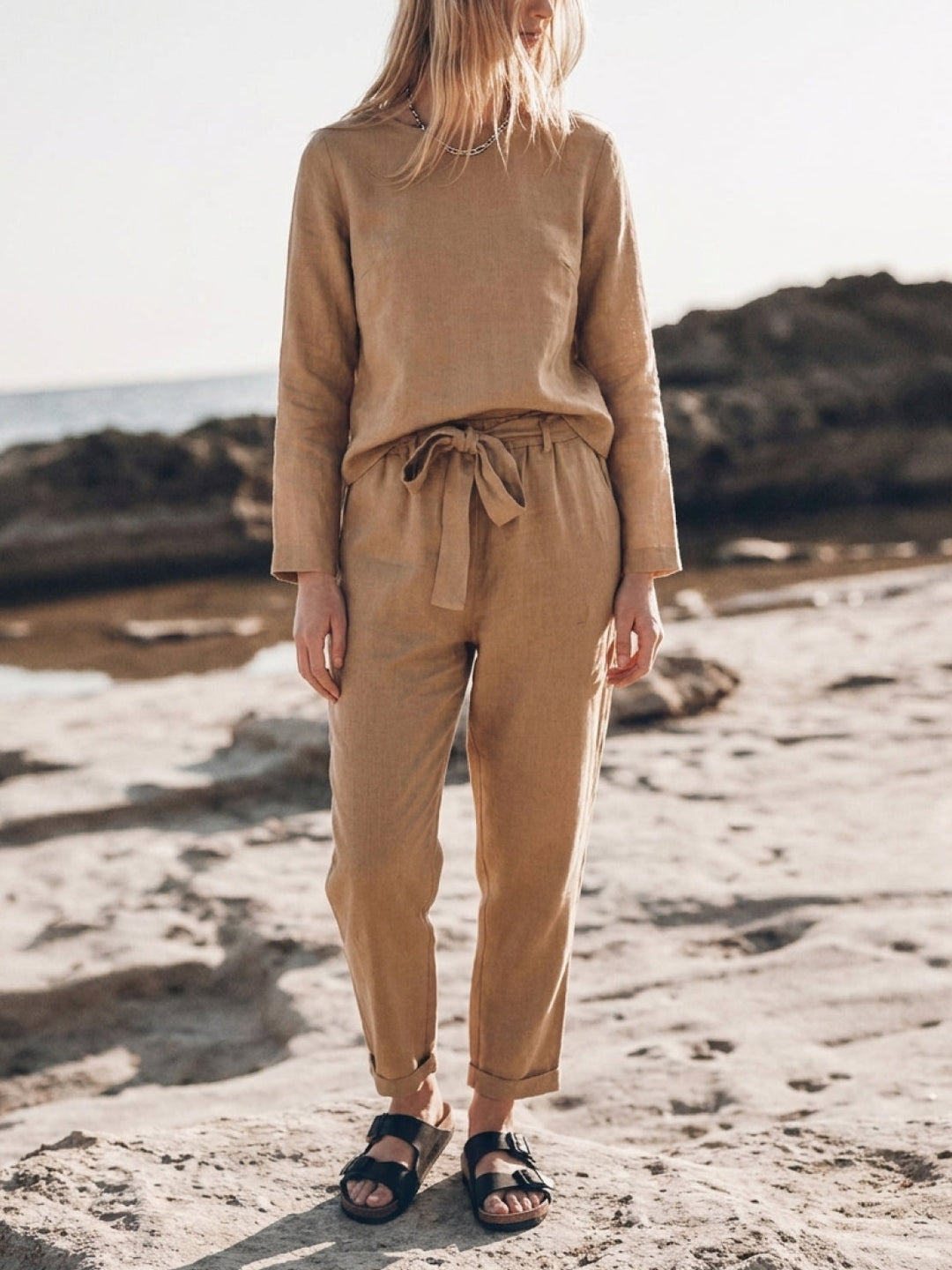 Cotton-Linen Monochrome Capsule khaki image 1 