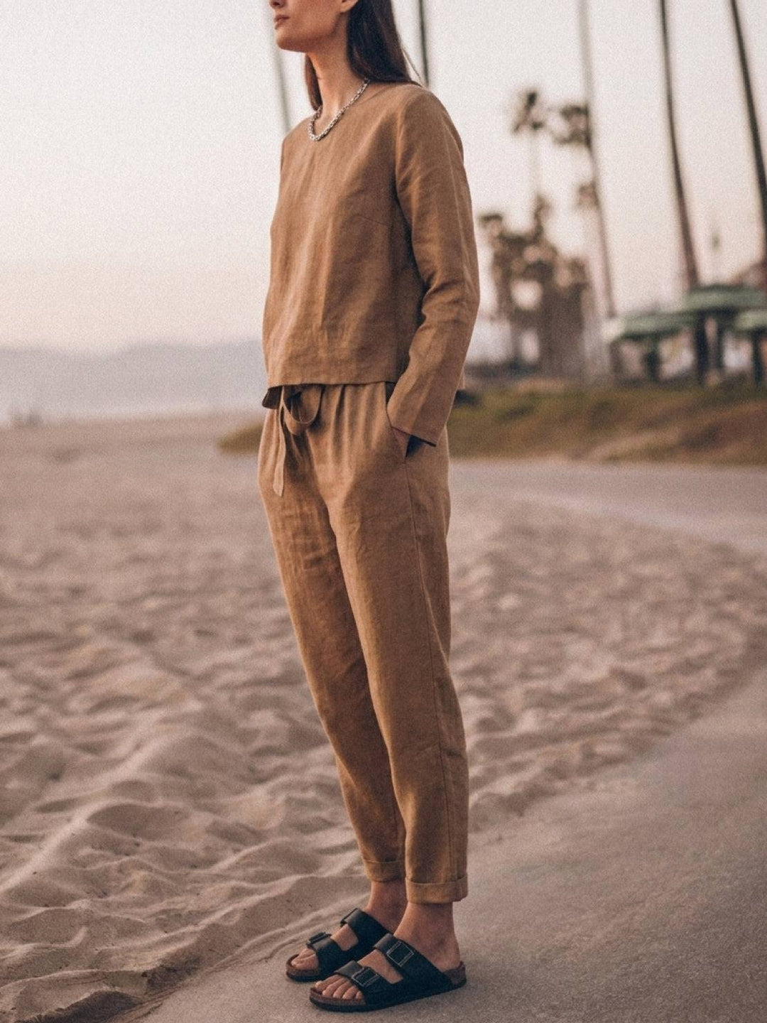 Cotton-Linen Monochrome Capsule khaki image 3 