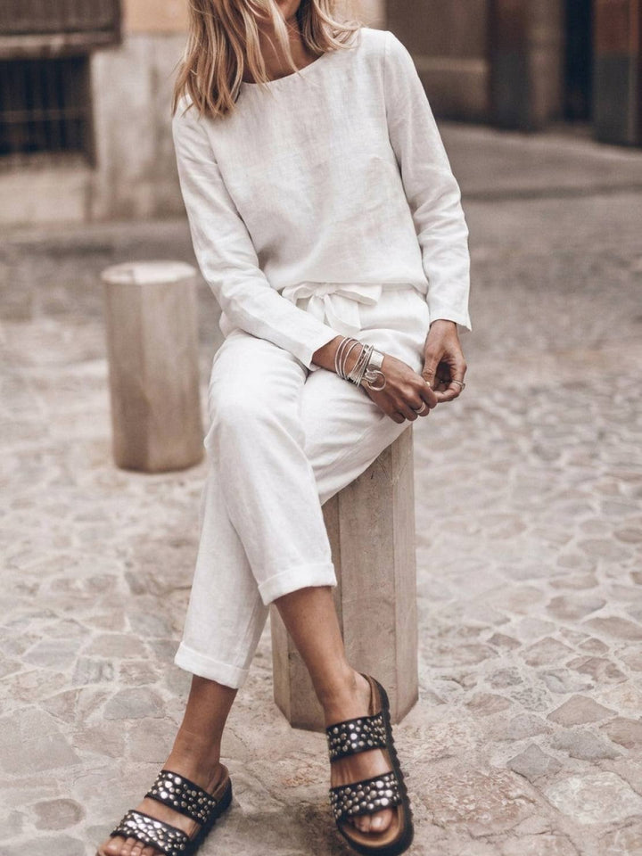 Cotton-Linen Monochrome Capsule white image 5 