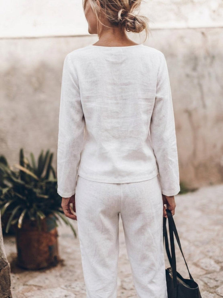 Cotton-Linen Monochrome Capsule white image 6 