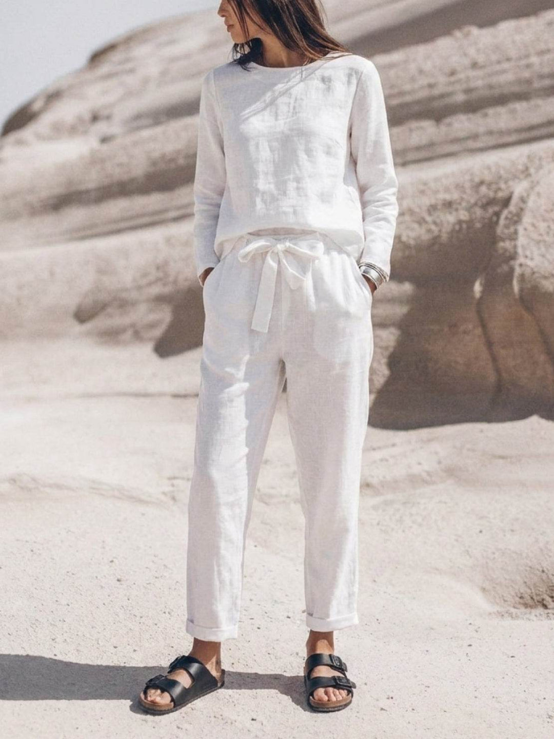Cotton-Linen Monochrome Capsule white image 1 