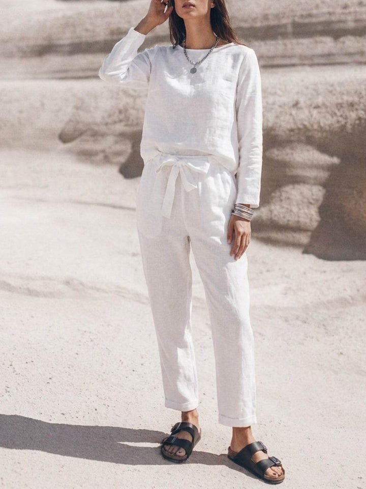Cotton-Linen Monochrome Capsule white image 3 