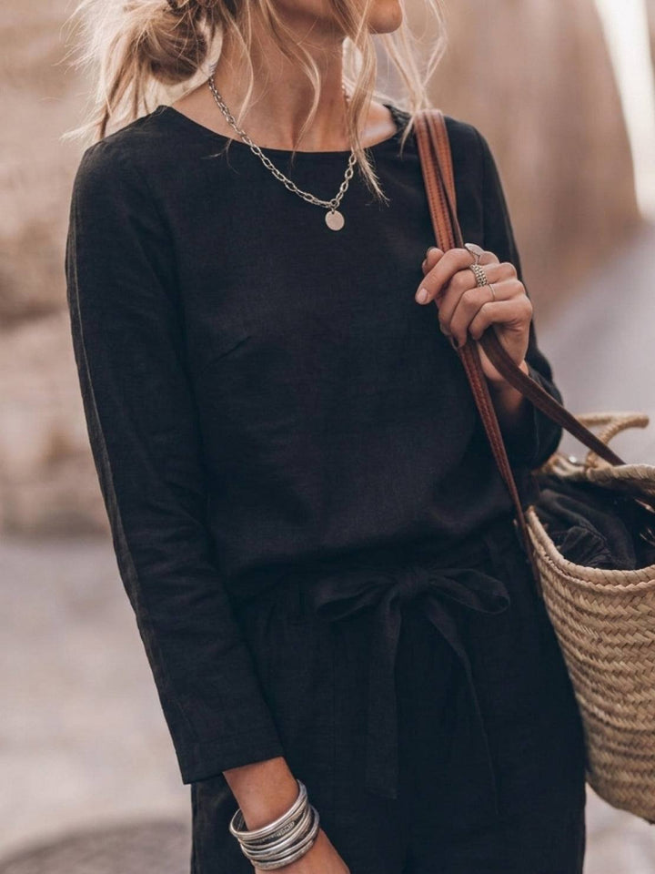 Cotton-Linen Monochrome Capsule black image 8 