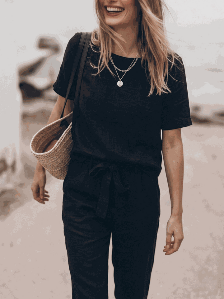 The Everywhere Cotton-Linen Set | Three-Piece Capsule black image 6 