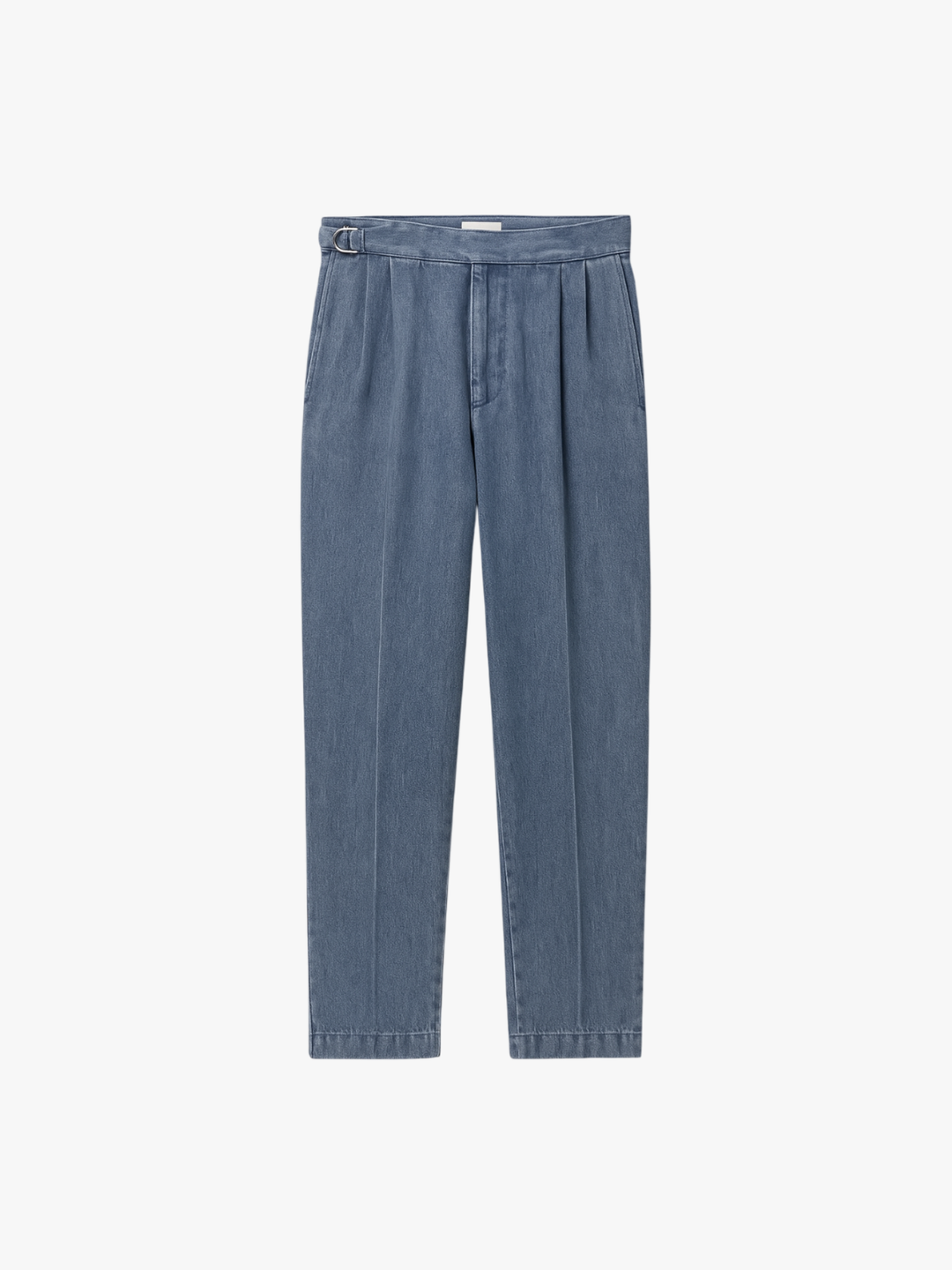 Men High-Waisted Straight Leg Faux Denim Trousers
