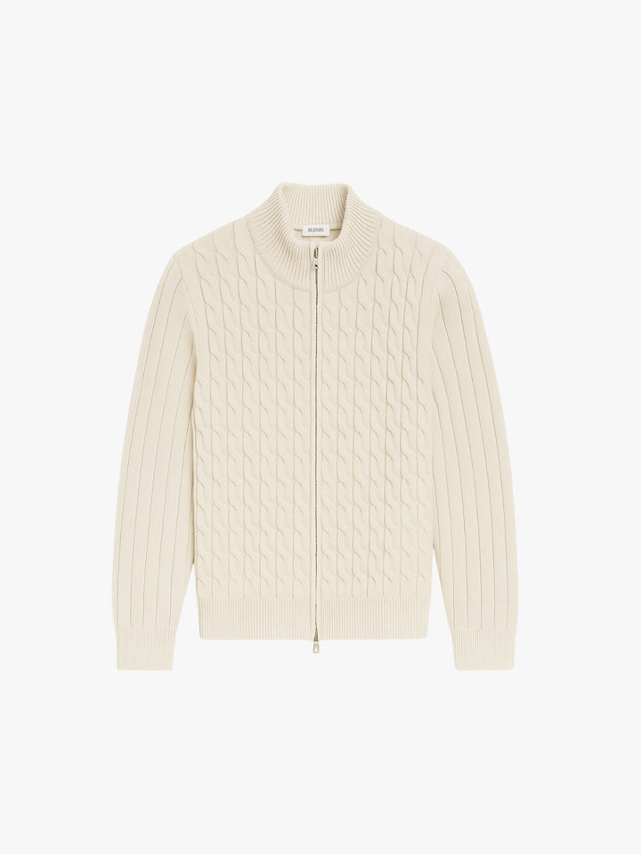 Old Money Slim Fit Long Sleeve Cable Knit Elegant Cardigan