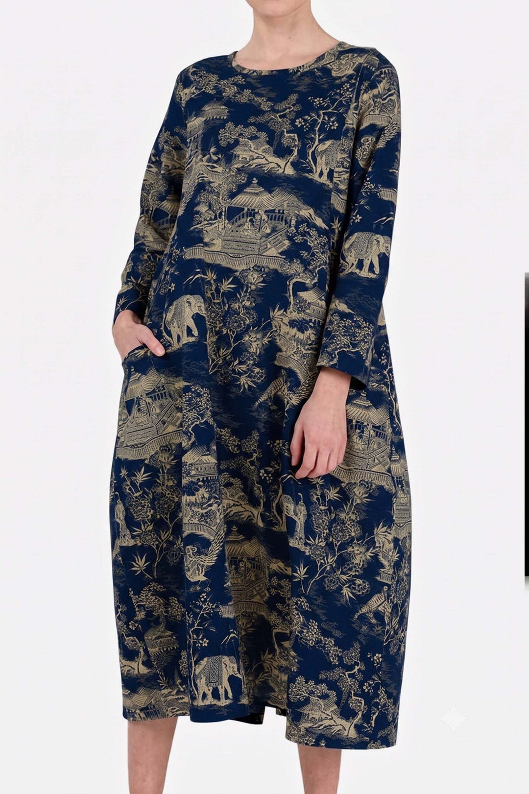Japanese Porcelain Print Dress