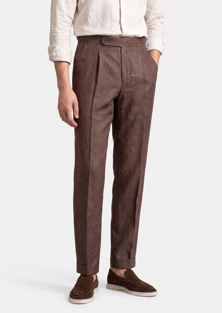 Tuscany Pleated Coastal Trousers dark brown image 1 #color_dark-brown