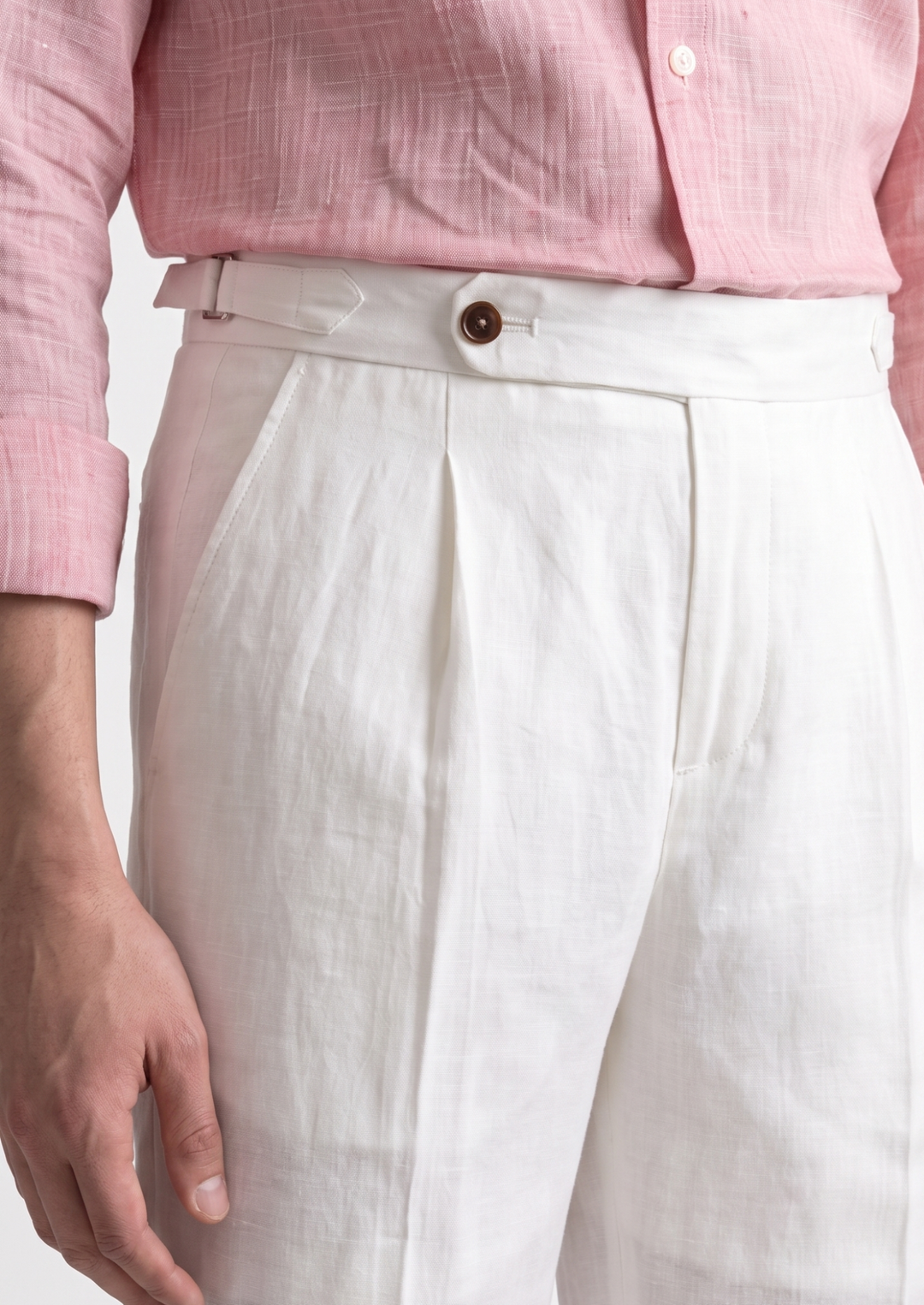 Tuscany Pleated Coastal Trousers white image 2 #color_white