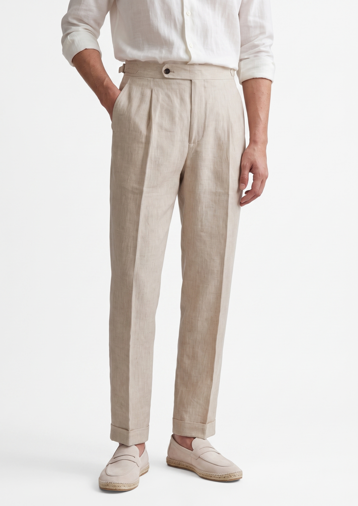 Tuscany Pleated Coastal Trousers ivory image 1 #color_ivory