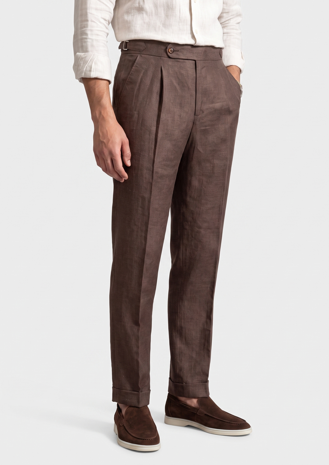 Tuscany Pleated Coastal Trousers dark brown image 3 #color_dark-brown