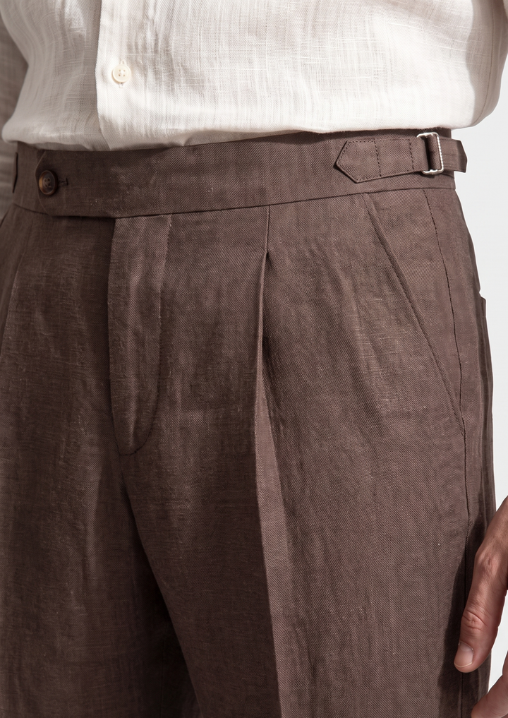 Tuscany Pleated Coastal Trousers dark brown image 4 #color_dark-brown