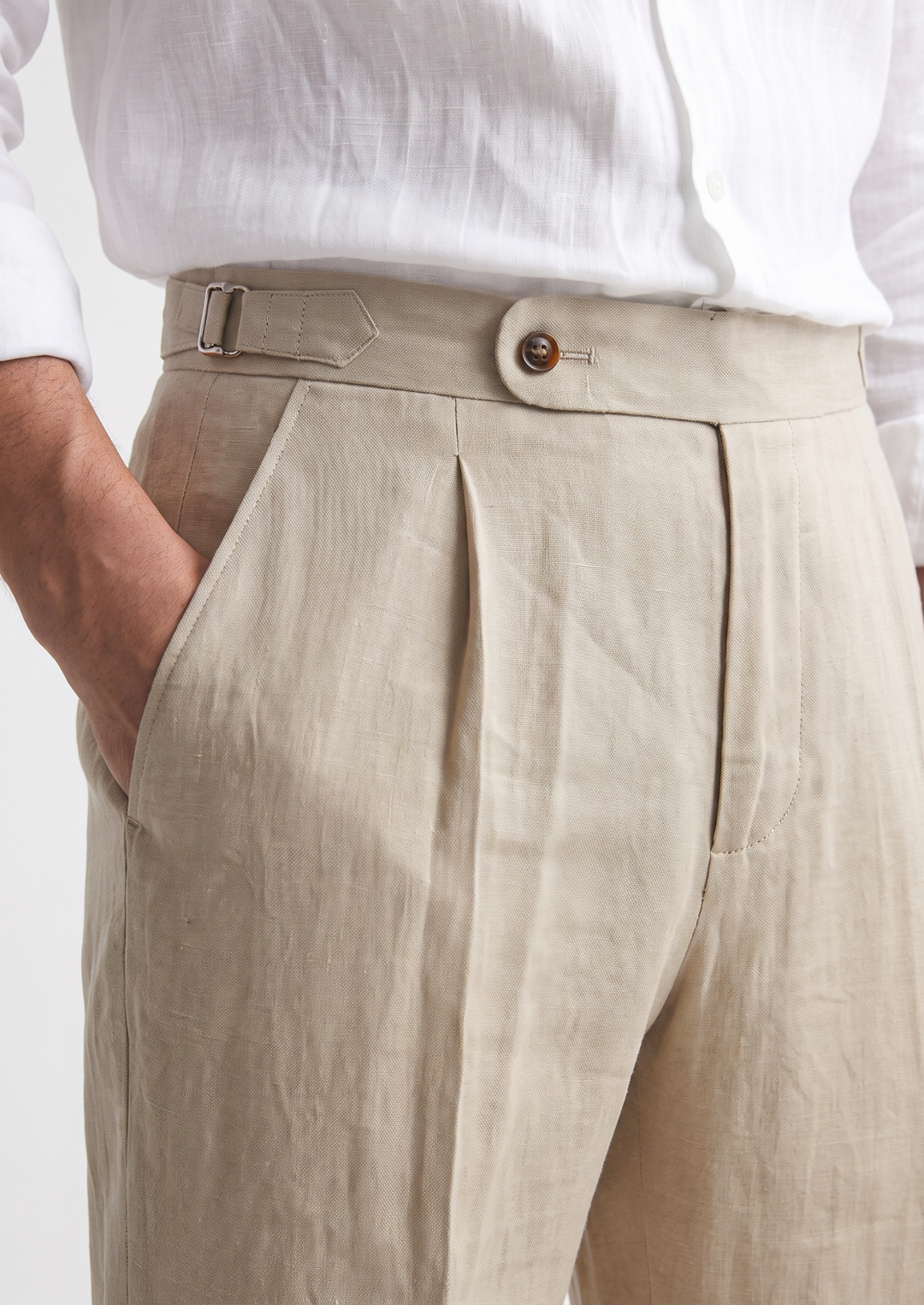 Tuscany Pleated Coastal Trousers sand image 2 #color_sand