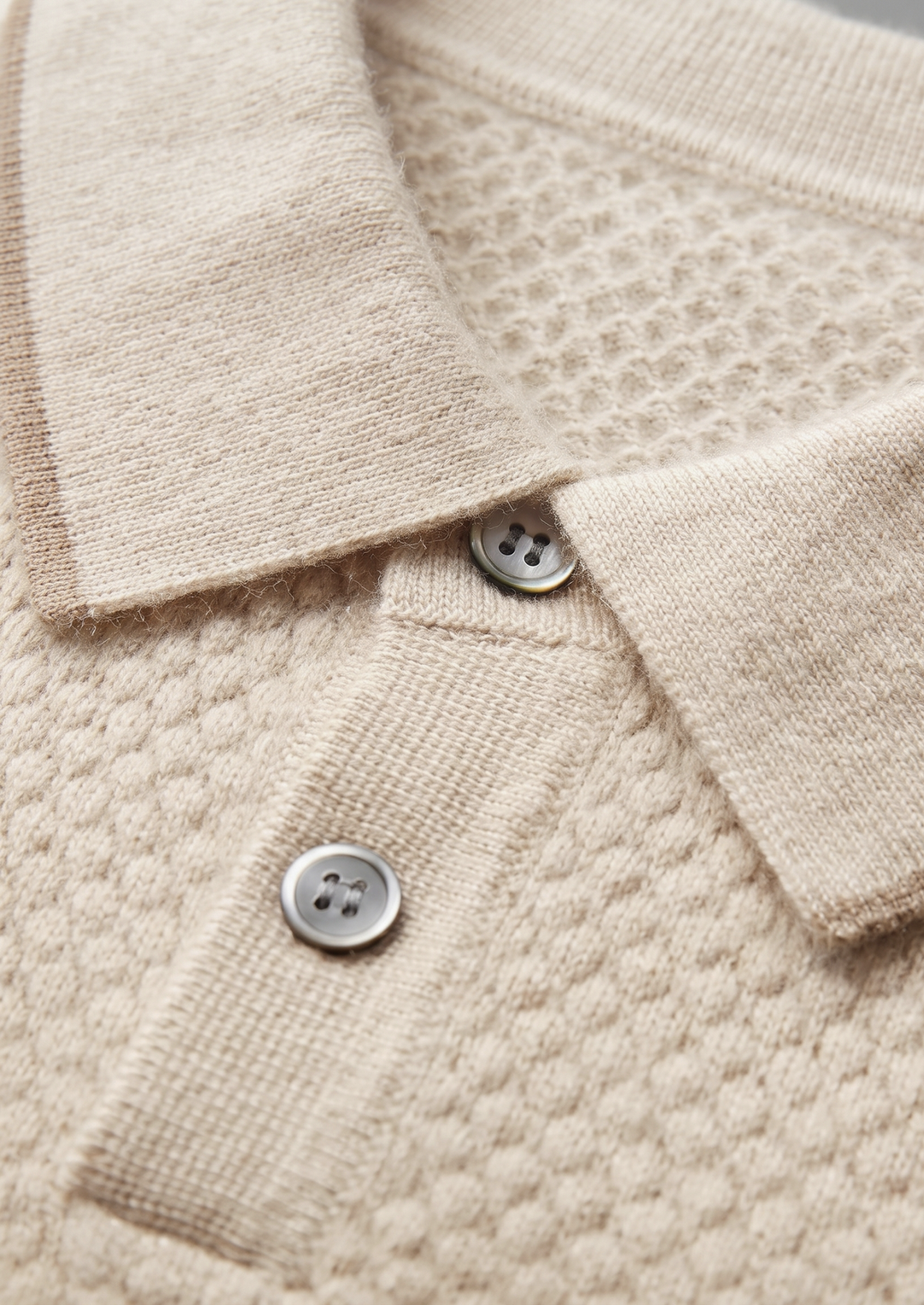 The Cashmere Two-Tone Polo ivory image 2 #color_ivory