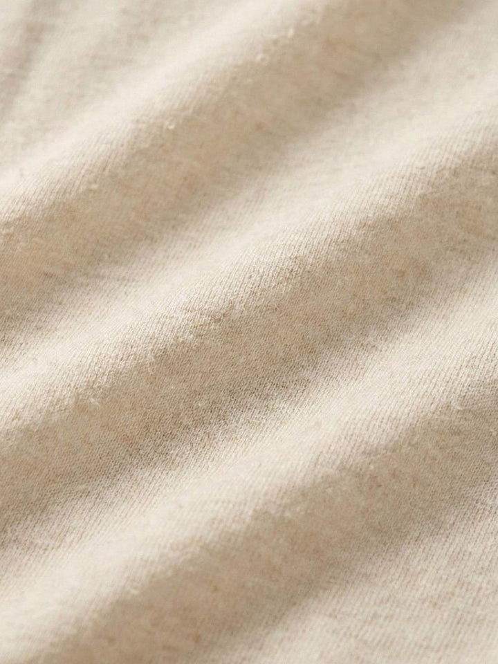 100% Linen Rolled Cuff Tee white image 5 