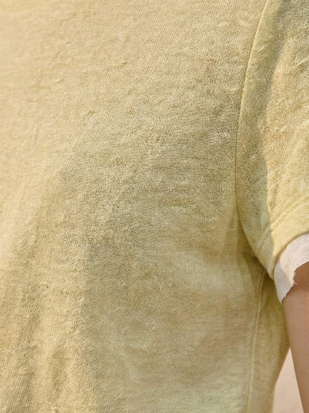 100% Linen Rolled Cuff Tee yellow image 5 