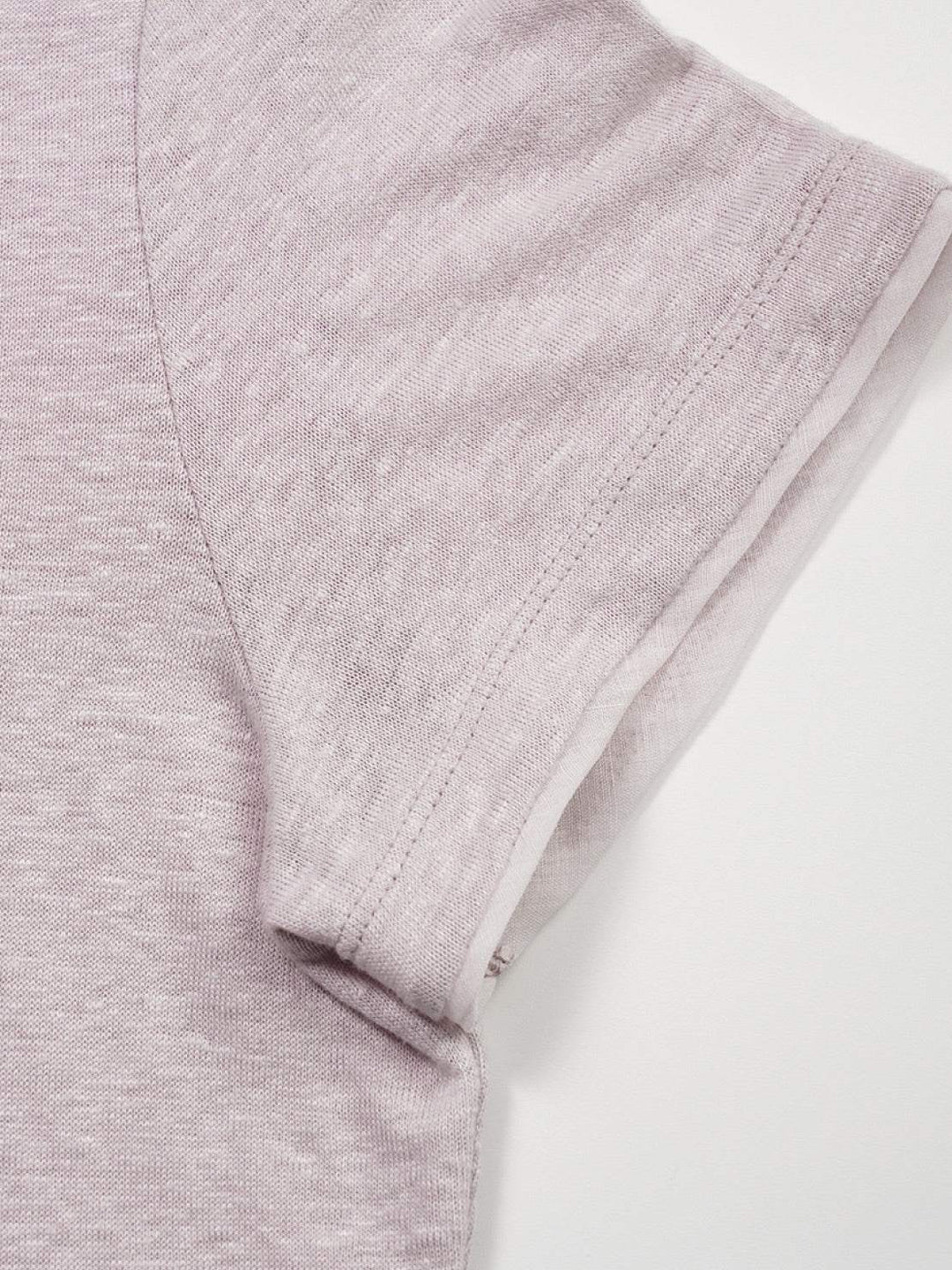 100% Linen Rolled Cuff Tee pink image 5 