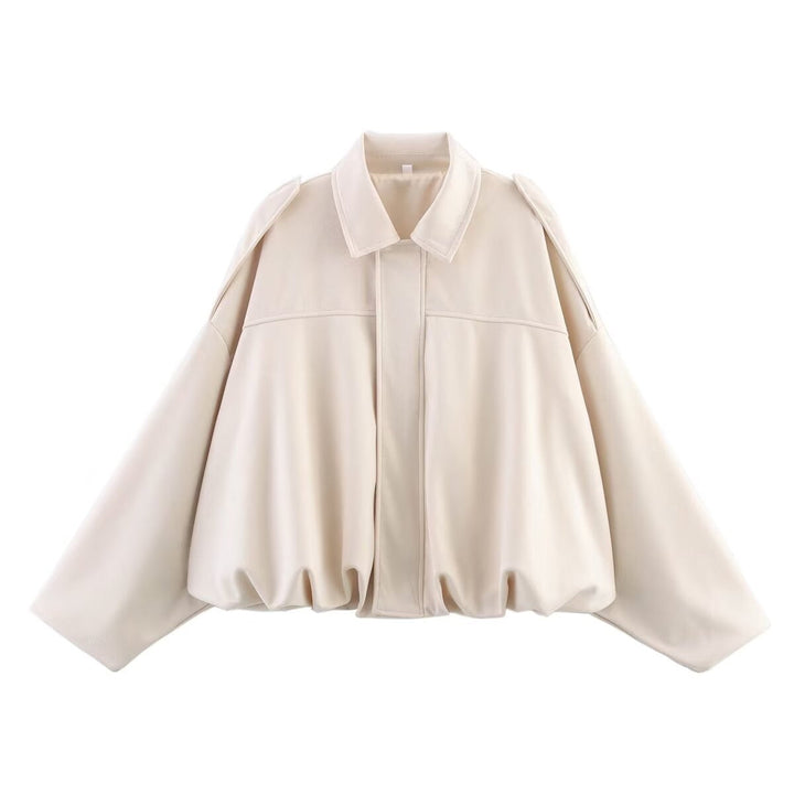 Oversized Bomber Jacket cream image 1 