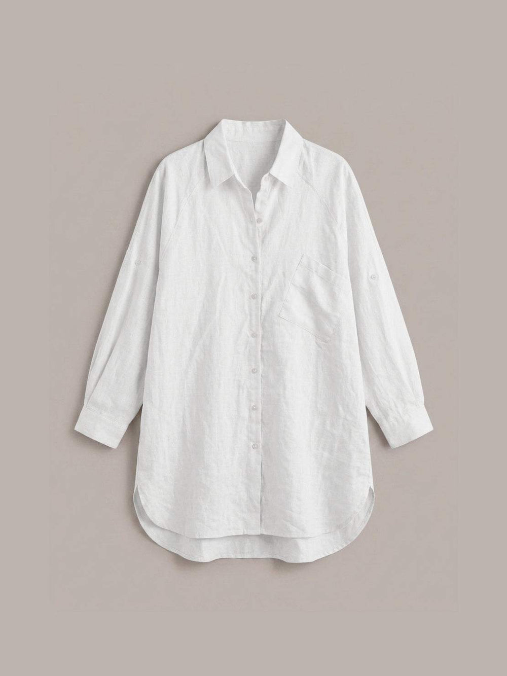 Signature Relaxed Button-Up Shirt white image 2 #color_white