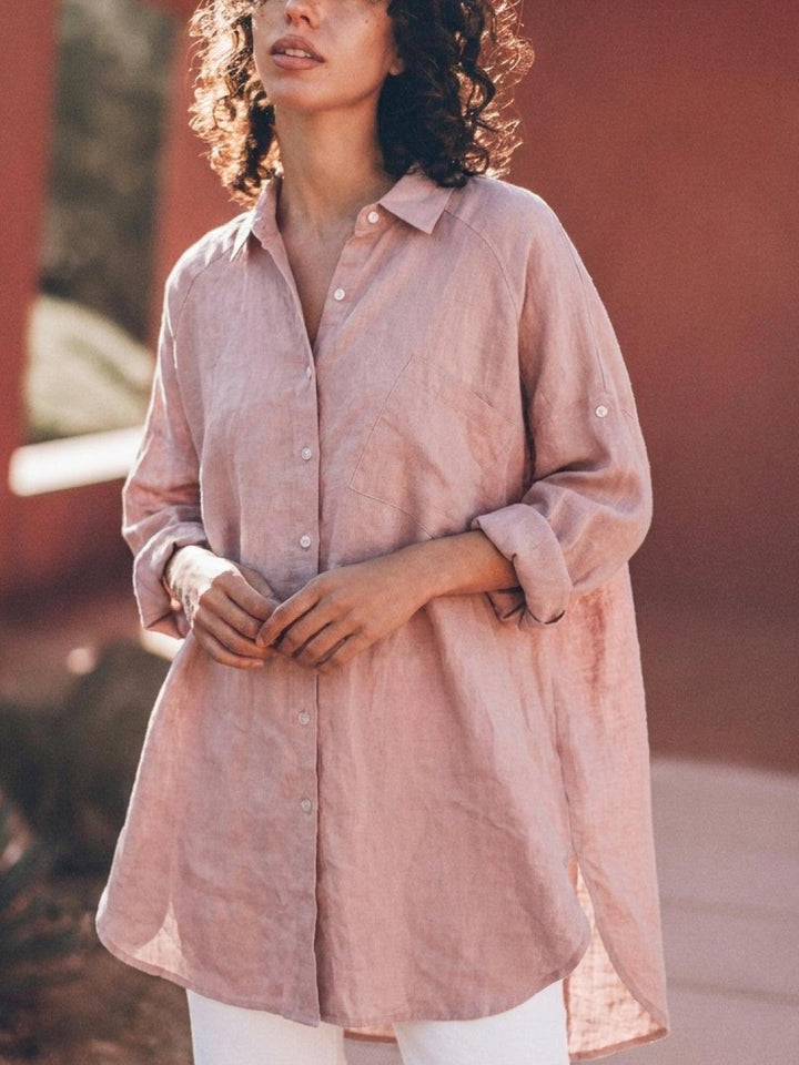 Signature Relaxed Button-Up Shirt lightpink image 7 