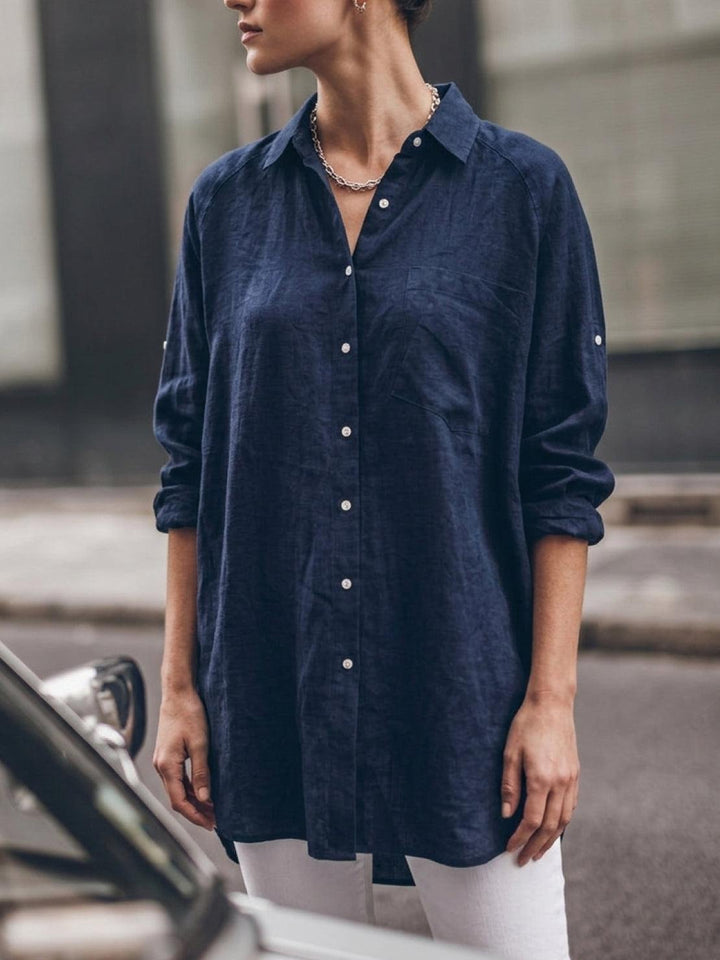 Signature Relaxed Button-Up Shirt navy blue image 7 