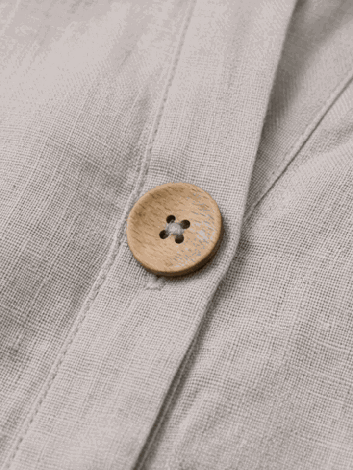 Pure Linen Age-Defying Button Detail Shirt gray image 5 
