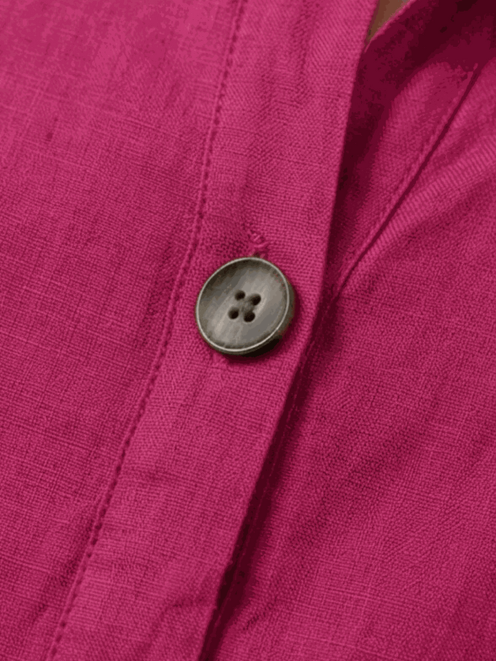 Pure Linen Age-Defying Button Detail Shirt raspberry ruby image 5 