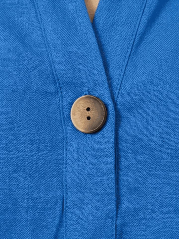 Pure Linen Age-Defying Button Detail Shirt royal blue image 5 