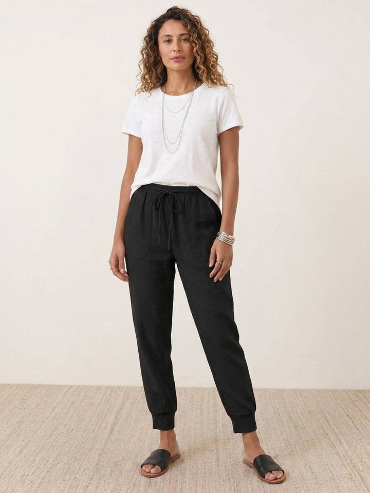 Relaxed Chic Elastic Ankles Pants black image 4 