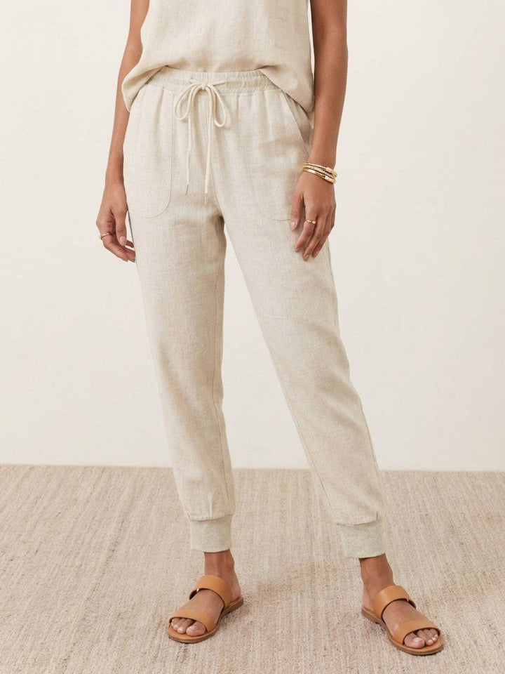 Relaxed Chic Elastic Ankles Pants beige image 1 