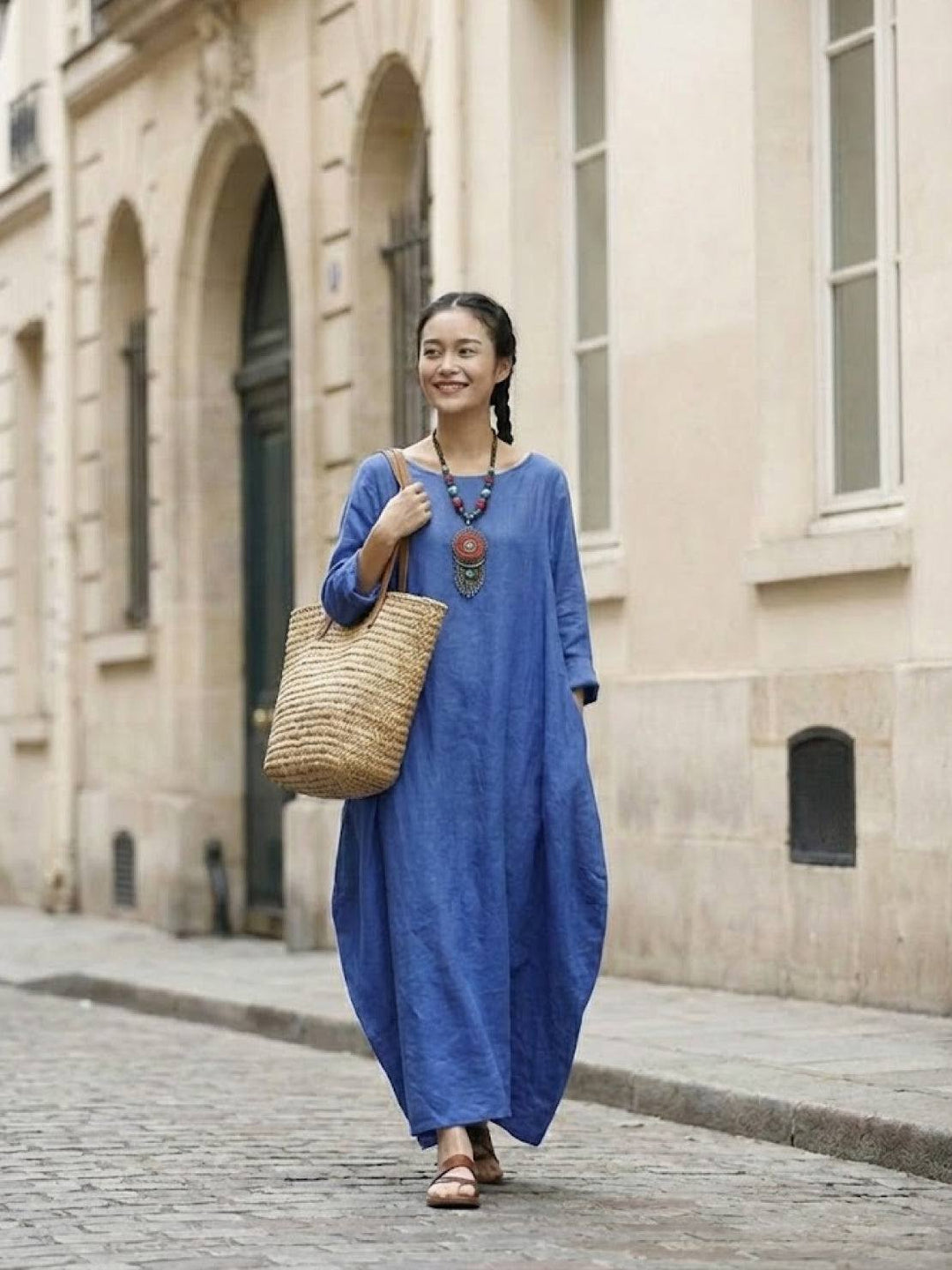 Bohemian Maxi Dress royal blue image 2 