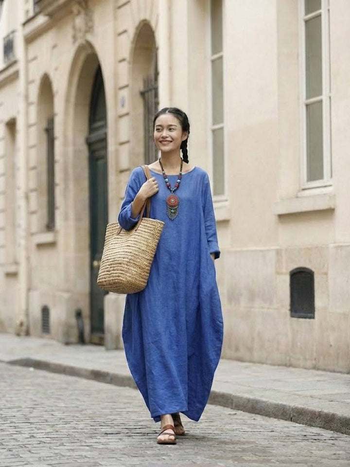 Bohemian Maxi Dress royal blue image 2 
