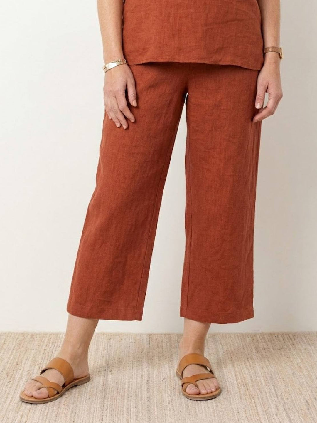 Breezy Cotton Blend Two-Piece Set rusty orange image 5 