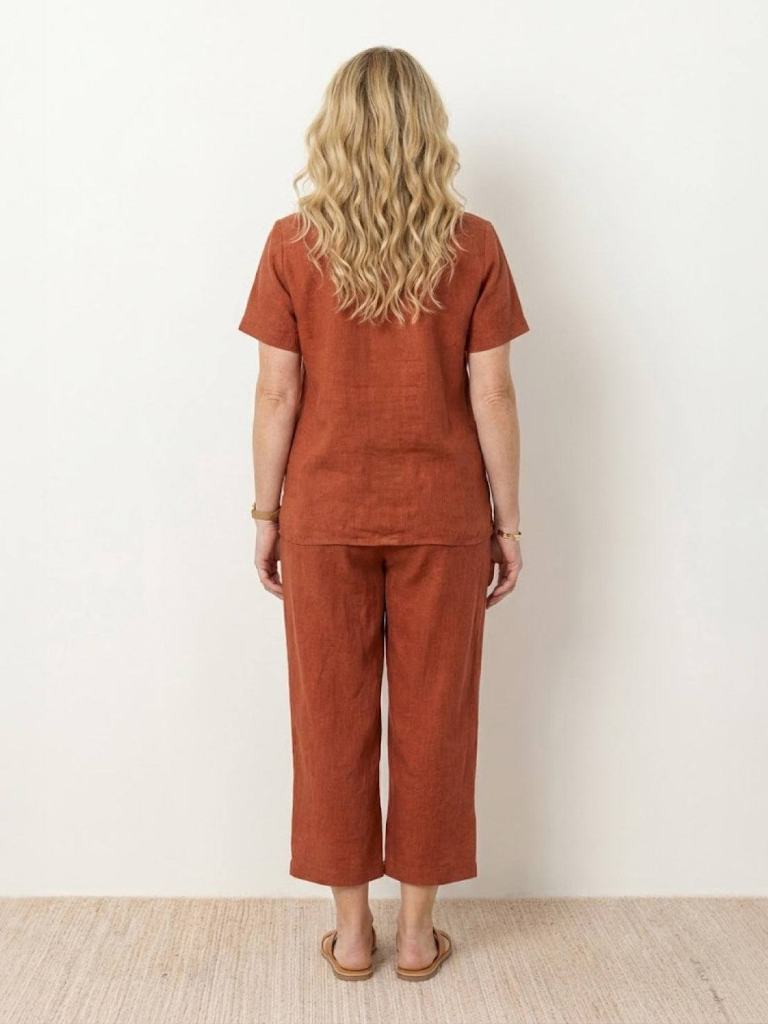 Breezy Cotton Blend Two-Piece Set rusty orange image 6 
