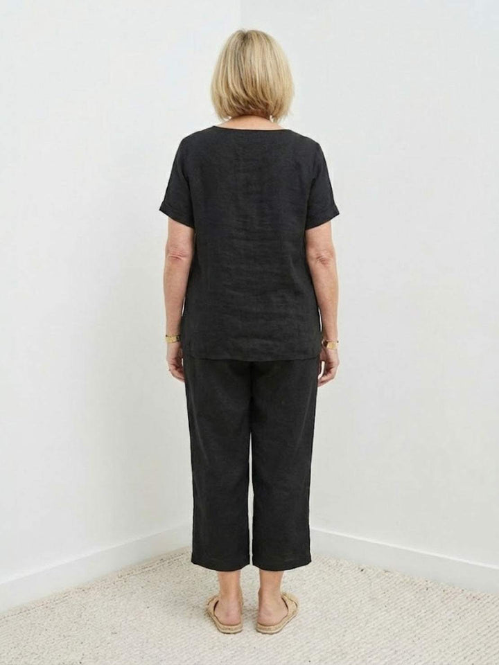 Breezy Cotton Blend Two-Piece Set black image 6 