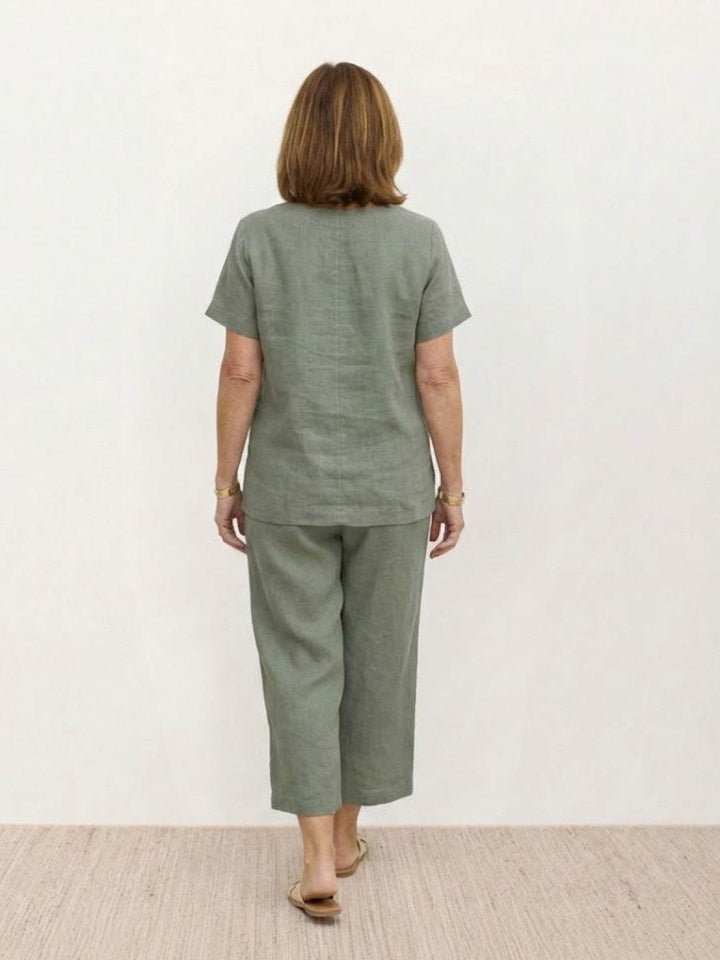 Breezy Cotton Blend Two-Piece Set sage green image 6 