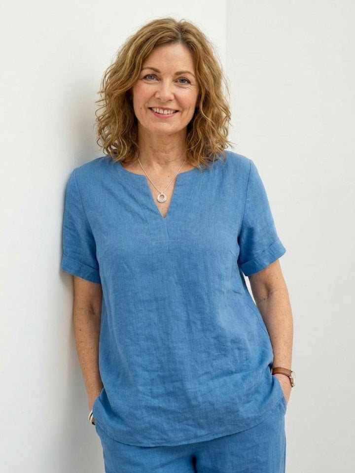 Breezy Cotton Blend Two-Piece Set royal blue image 4 