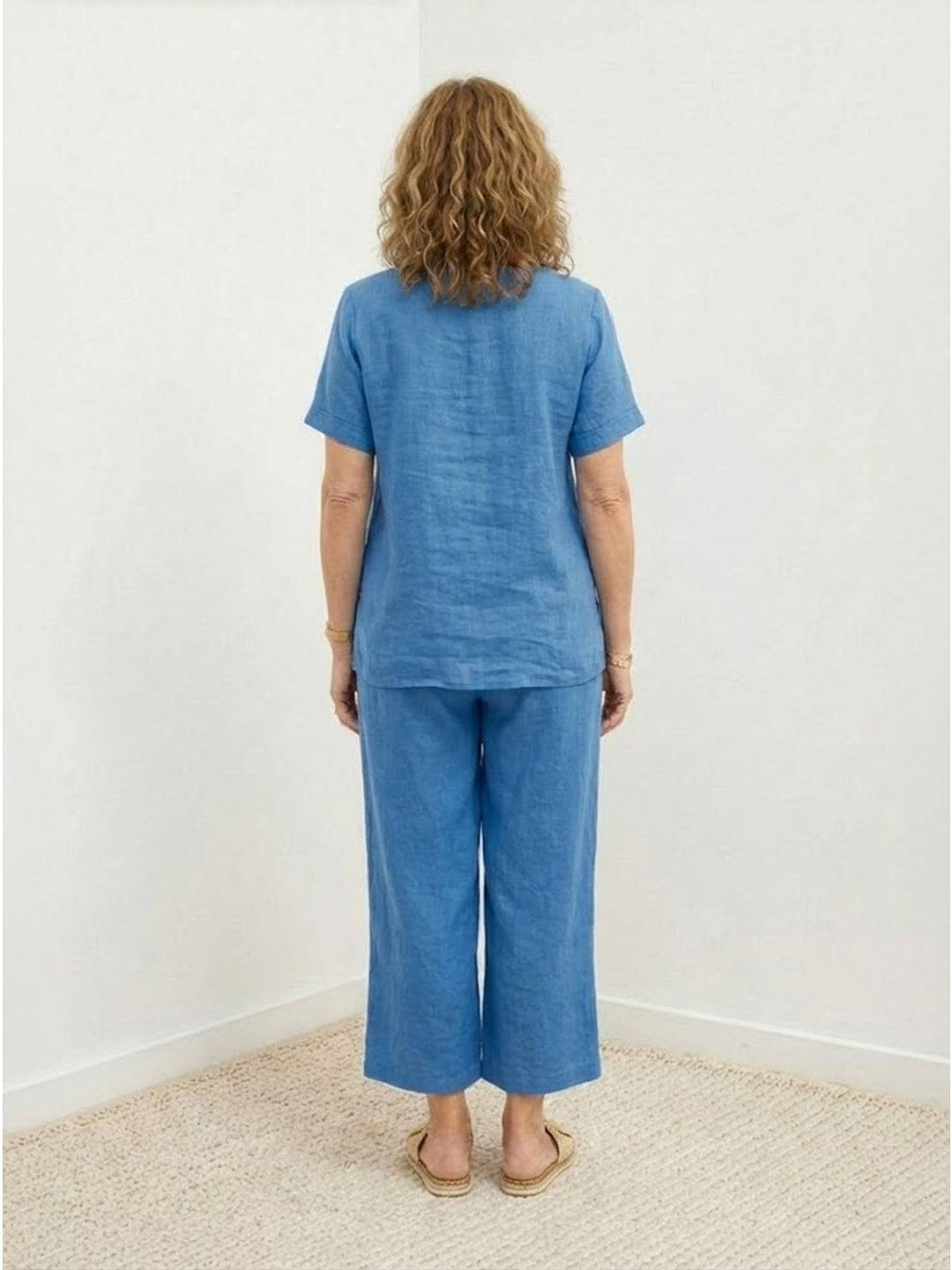 Breezy Cotton Blend Two-Piece Set royal blue image 6 