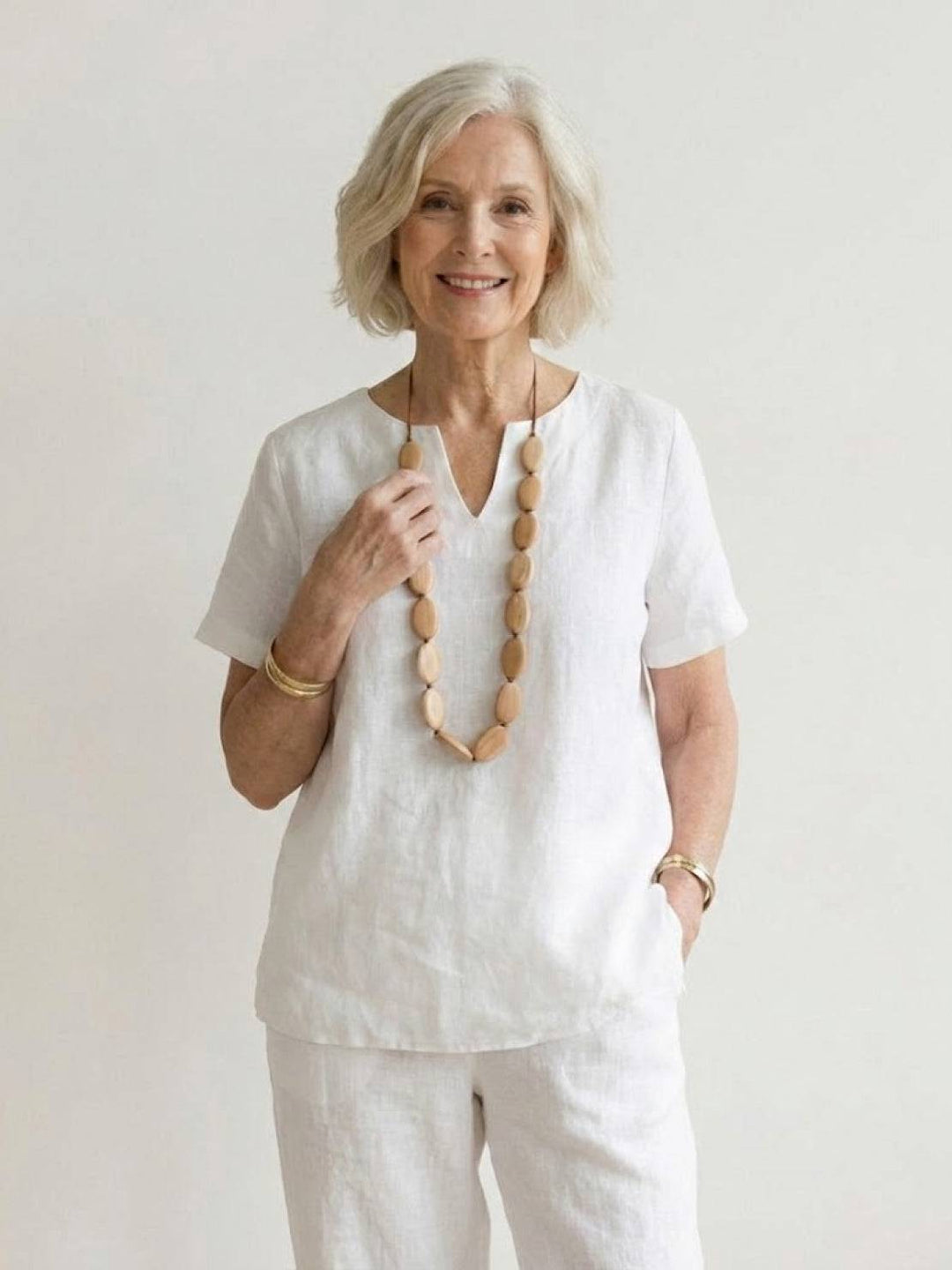 Breezy Cotton Blend Two-Piece Set white image 4 