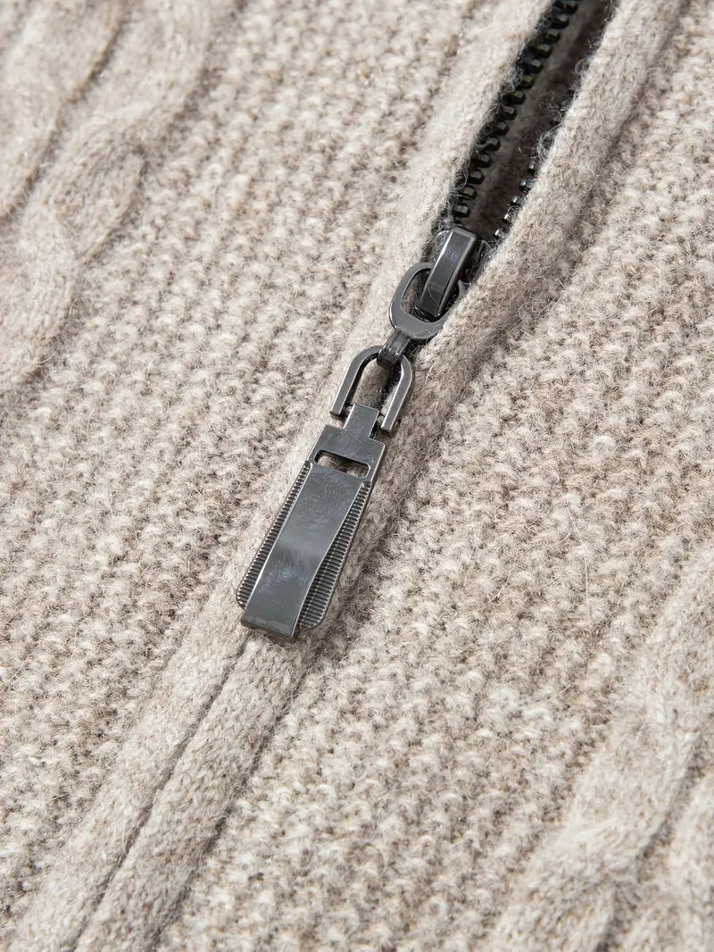 Premium Heavyweight 100% Wool Winter Cable Sweater