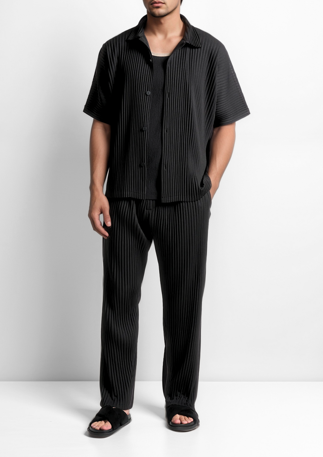 Pleated Summer Set black image 1 #color_black