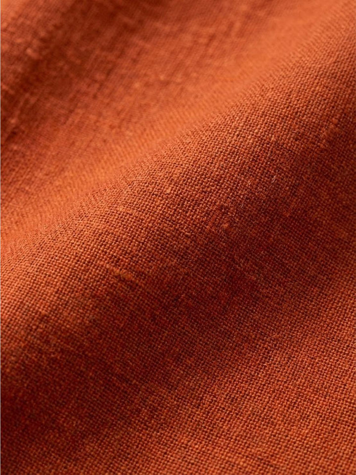 Capped-sleeve, Voluminous Pleated Midi Dress rusty orange image 7 