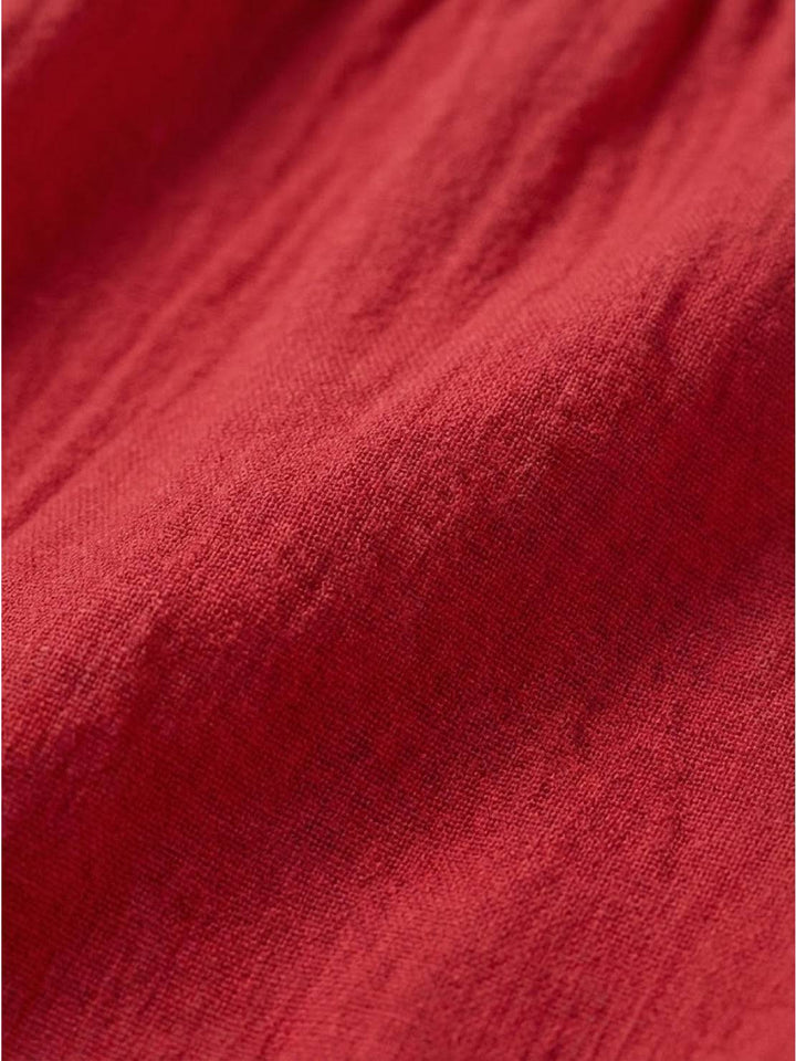 Capped-sleeve, Voluminous Pleated Midi Dress red image 7 