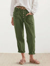 Casual Button-Down Utility-Chic Trousers with Pockets