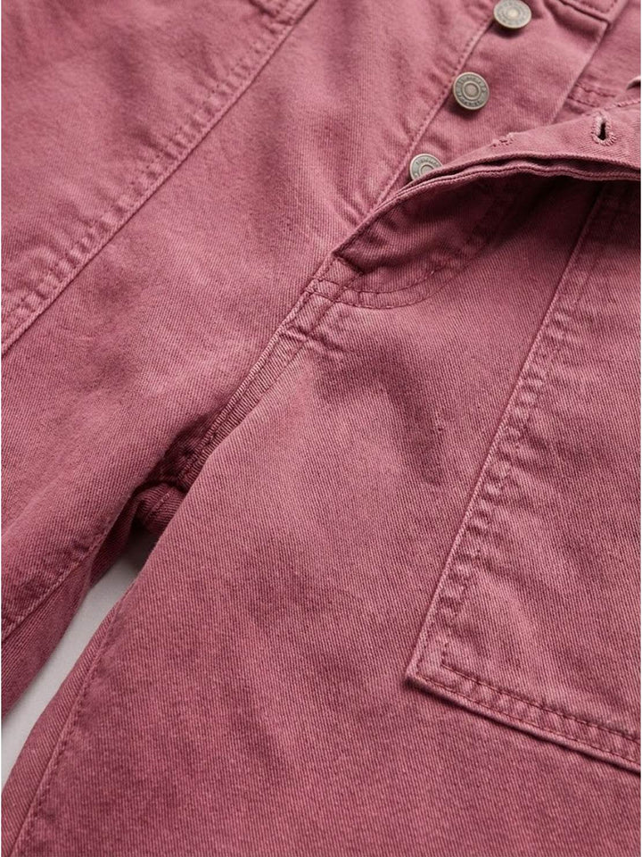 Casual Button-Down Utility-Chic Trousers with Pockets pink image 5 