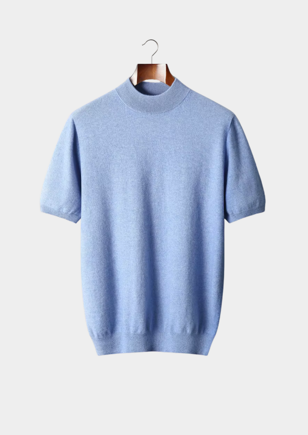 Cashmere Mock Neck T-Shirt light blue image 1 #color_light-blue