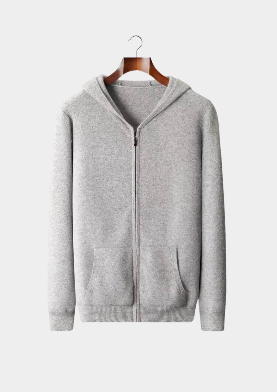 Pure Merino Zip Hoodie gray image 1 #color_gray
