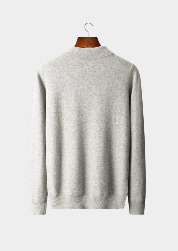 Pure Merino Half-Zip Polo grey image 2 #color_grey